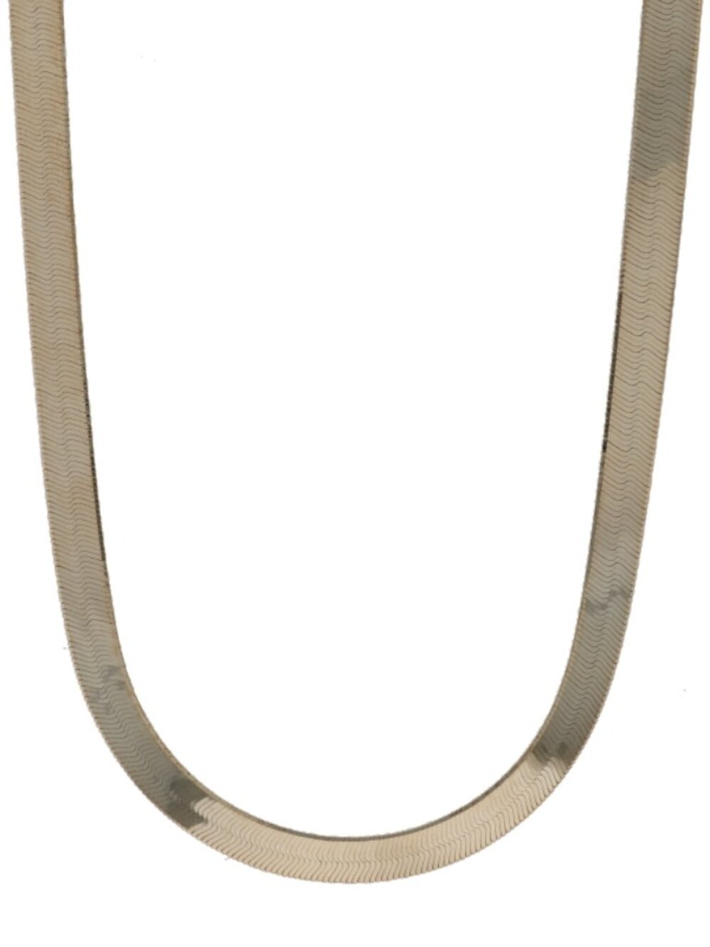 Yellow Gold Herringbone Chain Necklace 16" - 14k